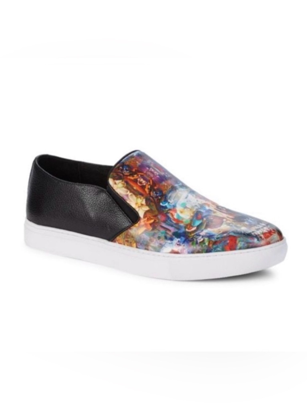 Robert Graham Happy Arts Skull Leather Slip On Sneakers 9.5 Artistic Grunge
